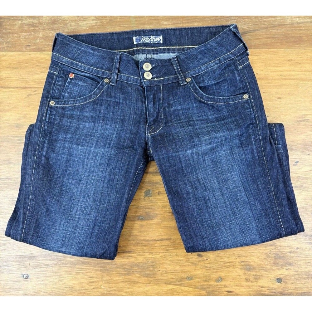 Vintage Hudson Jeans Beth Flap Pocket 28 Made in USA Y2K Double Button Bootcut
